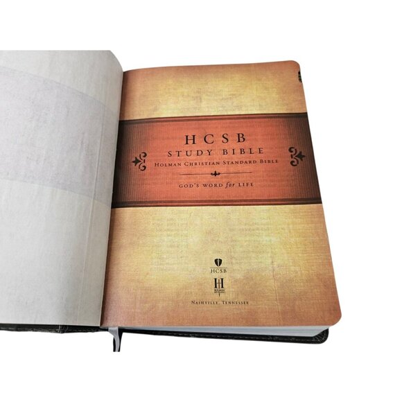 HCSB Holman Christian Standard Study Bible Indexed Gray Simulated Leather 2010 - Picture 7 of 16